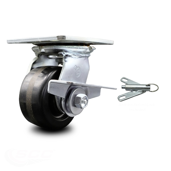 4 Inch Phenolic Caster with Ball Bearing and Brake/Swivel Lock